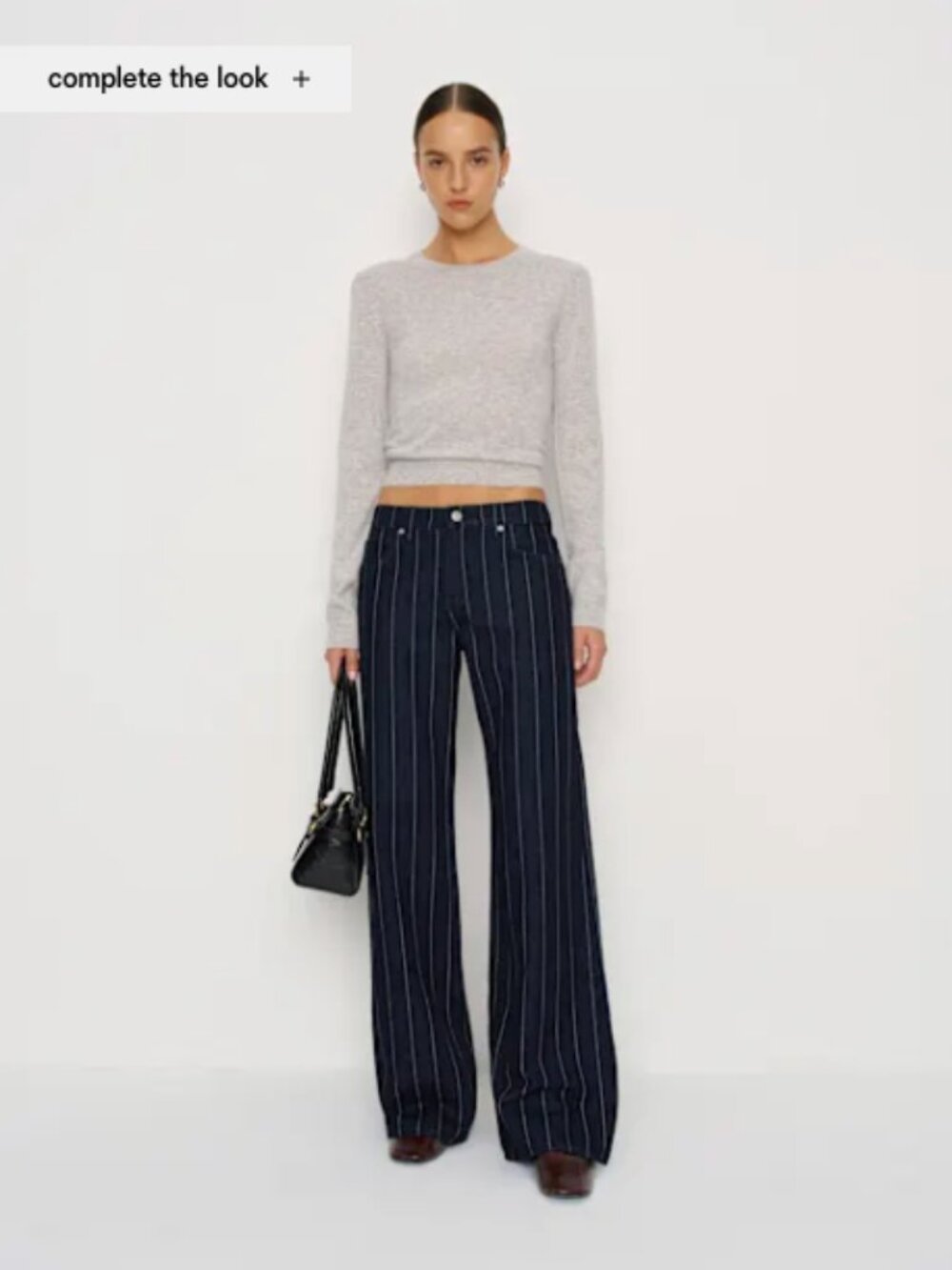 NWT Cary Low Rise Slouchy Wide Leg Jeans 26 pinstripe